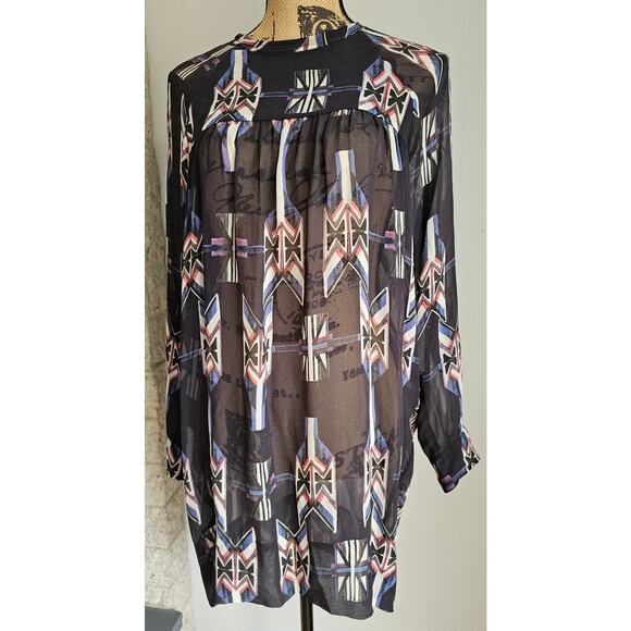 Isabel Marant Dresses & Skirts - Isabel Marant Dress/ Top 100% Silk Tunic Sheer Navajo Aztec Sz 1